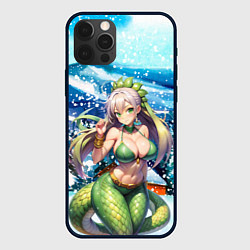 Чехол для iPhone 12 Pro Новогодняя девушка - змея, цвет: 3D-черный