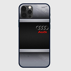 Чехол для iPhone 12 Pro Audi metal texture, цвет: 3D-черный