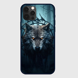 Чехол для iPhone 12 Pro Волк в ловце снов, цвет: 3D-черный