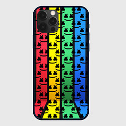 Чехол для iPhone 12 Pro Marshmello neon music dj, цвет: 3D-черный