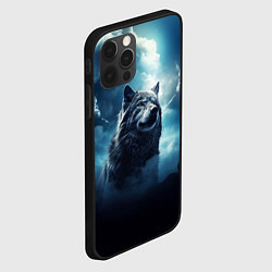 Чехол для iPhone 12 Pro Волк ночное синее небо, цвет: 3D-черный — фото 2
