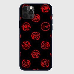 Чехол для iPhone 12 Pro Twenty one pilots rose pattern, цвет: 3D-черный