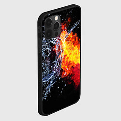 Чехол для iPhone 12 Pro Столкновения огня и воды, цвет: 3D-черный — фото 2