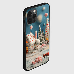 Чехол для iPhone 12 Pro Сладкие домики и елки, цвет: 3D-черный — фото 2