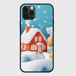 Чехол для iPhone 12 Pro Объемный сладкий зимний домик, цвет: 3D-черный