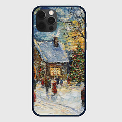 Чехол для iPhone 12 Pro Новогодние каникулы картина маслом, цвет: 3D-черный