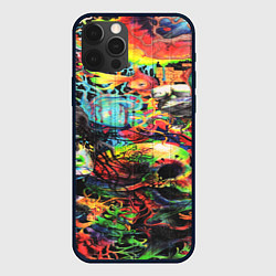 Чехол для iPhone 12 Pro Кислотные рисунки психоделика, цвет: 3D-черный