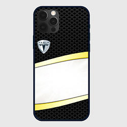 Чехол для iPhone 12 Pro Tesla carbon steel auto, цвет: 3D-черный