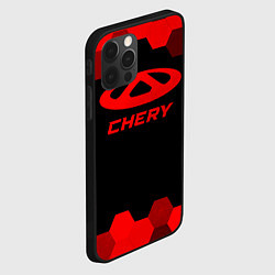 Чехол для iPhone 12 Pro Chery - red gradient, цвет: 3D-черный — фото 2