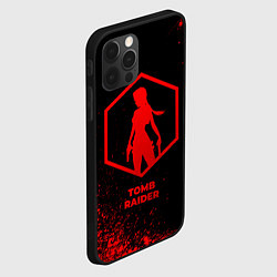 Чехол для iPhone 12 Pro Tomb Raider - red gradient, цвет: 3D-черный — фото 2