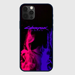 Чехол для iPhone 12 Pro Cyberpunk 2077 neon flame, цвет: 3D-черный