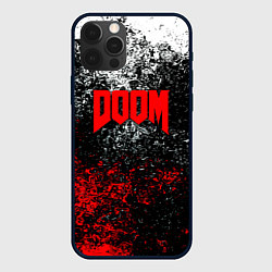 Чехол для iPhone 12 Pro Doom брызги красок, цвет: 3D-черный