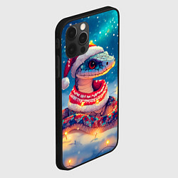 Чехол для iPhone 12 Pro Новогодняя змея в шарфе, цвет: 3D-черный — фото 2