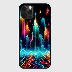 Чехол для iPhone 12 Pro Neon fantastic metropolis - vaporwave, цвет: 3D-черный