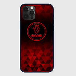 Чехол для iPhone 12 Pro Saab red poly, цвет: 3D-черный