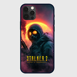 Чехол для iPhone 12 Pro Stalker 2 радиоактивный фон, цвет: 3D-черный