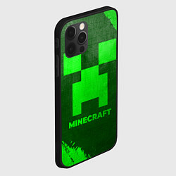 Чехол для iPhone 12 Pro Minecraft - green gradient, цвет: 3D-черный — фото 2