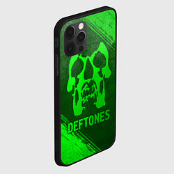 Чехол для iPhone 12 Pro Deftones - green gradient, цвет: 3D-черный — фото 2