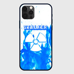 Чехол для iPhone 12 Pro Stalker голубой огонь, цвет: 3D-черный