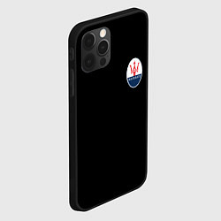 Чехол для iPhone 12 Pro Maserati logo, цвет: 3D-черный — фото 2