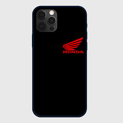 Чехол для iPhone 12 Pro Honda red logo auto steel, цвет: 3D-черный