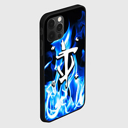 Чехол для iPhone 12 Pro Doom fire logo steel, цвет: 3D-черный — фото 2