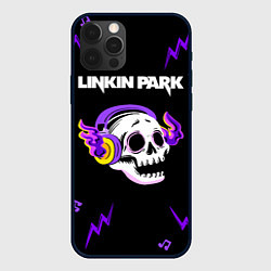 Чехол для iPhone 12 Pro Linkin Park неоновый череп, цвет: 3D-черный