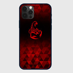 Чехол для iPhone 12 Pro Scorpions red poly, цвет: 3D-черный