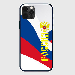 Чехол iPhone 12 Pro Флаг России, паттерн