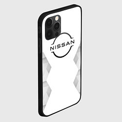 Чехол для iPhone 12 Pro Nissan white poly, цвет: 3D-черный — фото 2