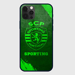 Чехол для iPhone 12 Pro Sporting - green gradient, цвет: 3D-черный