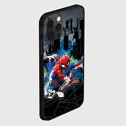 Чехол для iPhone 12 Pro Spider-man over the city, цвет: 3D-черный — фото 2