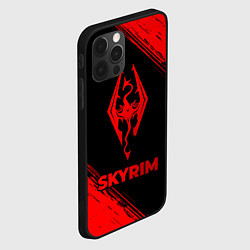 Чехол для iPhone 12 Pro Skyrim - red gradient, цвет: 3D-черный — фото 2