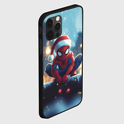 Чехол для iPhone 12 Pro Новогодний маленький человек-паук, цвет: 3D-черный — фото 2