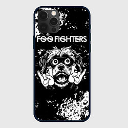 Чехол для iPhone 12 Pro Foo Fighters рок пес, цвет: 3D-черный