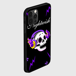 Чехол для iPhone 12 Pro Nightwish неоновый череп, цвет: 3D-черный — фото 2