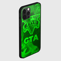 Чехол для iPhone 12 Pro GTA - green gradient, цвет: 3D-черный — фото 2