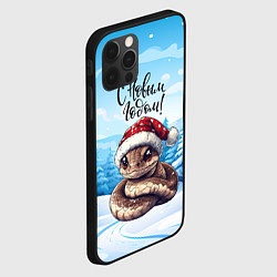 Чехол для iPhone 12 Pro Новогодняя змея символ 2025 года, цвет: 3D-черный — фото 2