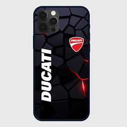 Чехол для iPhone 12 Pro Ducati - плиты с эффектом свечения, цвет: 3D-черный