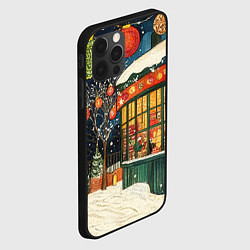 Чехол для iPhone 12 Pro Праздничная атмосфера кафе, цвет: 3D-черный — фото 2