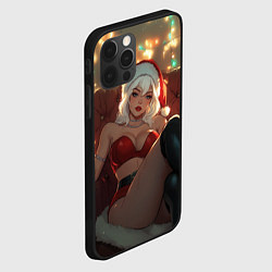 Чехол для iPhone 12 Pro Девушка в костюме Санты, цвет: 3D-черный — фото 2
