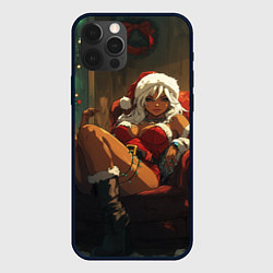 Чехол для iPhone 12 Pro Новогодняя девушка в кресле, цвет: 3D-черный