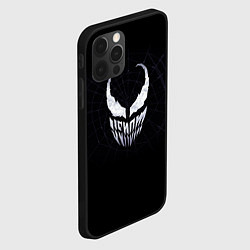 Чехол для iPhone 12 Pro Venom face - logo, цвет: 3D-черный — фото 2