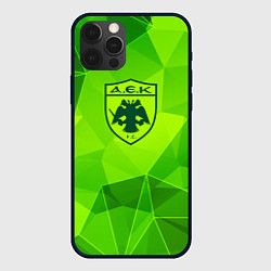 Чехол для iPhone 12 Pro AEK Athens green poly, цвет: 3D-черный