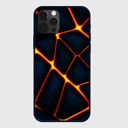 Чехол для iPhone 12 Pro Каменный разлом с лавой, цвет: 3D-черный