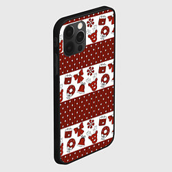 Чехол для iPhone 12 Pro Новогодний паттерн, цвет: 3D-черный — фото 2