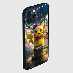 Чехол для iPhone 12 Pro Новогодний Пикачу, цвет: 3D-черный — фото 2