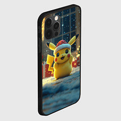 Чехол для iPhone 12 Pro Счастливый новогодний Пикачу, цвет: 3D-черный — фото 2