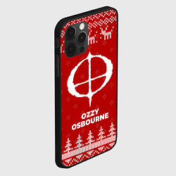 Чехол для iPhone 12 Pro Новогодний Ozzy Osbourne с оленями, цвет: 3D-черный — фото 2