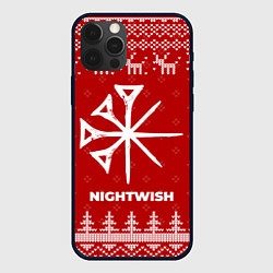 Чехол для iPhone 12 Pro Новогодний Nightwish с оленями, цвет: 3D-черный